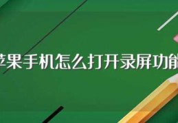 苹果手机怎么打开录屏功能(苹果手机打开录屏功能的方法)