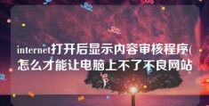 internet打开后显示内容审核程序(怎么才能让电脑上不了不良网站)