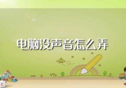 电脑没声音怎么弄(电脑没有声音怎么办)