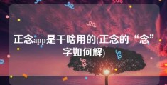 正念app是干啥用的(正念的“念”字如何解)