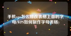 手机wps怎么修改表格上面的字母(WPS如何制作字母表格)