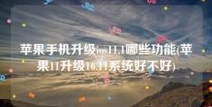 苹果手机升级ios11.1哪些功能(苹果11升级16.11系统好不好)