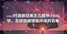 excel对函数结果怎么排序(EXCEL中，怎样按成绩顺序排列名单)