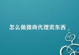 怎么做微商代理卖东西(如何从微商代理中获得成功)