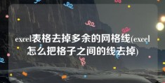 excel表格去掉多余的网格线(excel怎么把格子之间的线去掉)