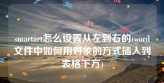 smartart怎么设置从左到右的(word文件中如何用对象的方式插入到表格下方)