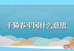 千骑卷平冈什么意思(千骑卷平冈是什么意思)