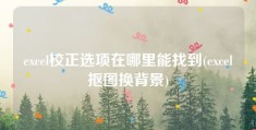 excel校正选项在哪里能找到(excel抠图换背景)