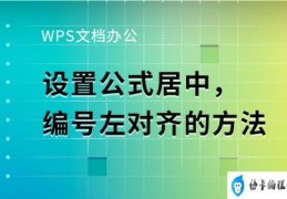 WPS文档办公设置公式居中(wps文字如何居中对齐)