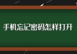 手机忘记密码怎样打开(手机密码忘了怎么开锁)