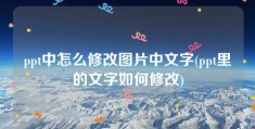 ppt中怎么修改图片中文字(ppt里的文字如何修改)