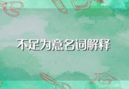 不足为意名词解释(不足为意解释)