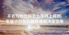 不会写的代码怎么在网上找到(电脑小白怎么能快速解决常见电脑问题)