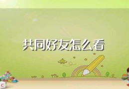 共同好友怎么看(手机QQ怎么查看共同好友)