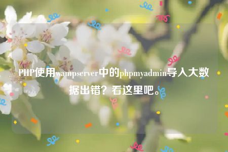 PHP使用wampserver中的phpmyadmin导入大数据出错？看这里吧。