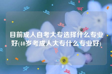 目前成人自考大专选择什么专业好(40岁考成人大专什么专业好)