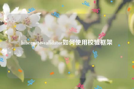 hibernate-validator如何使用校验框架