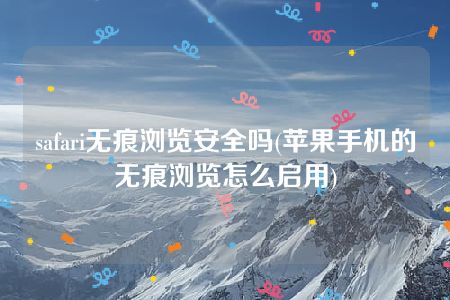 safari无痕浏览安全吗(苹果手机的无痕浏览怎么启用)