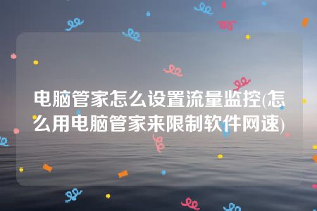 电脑管家怎么设置流量监控(怎么用电脑管家来限制软件网速)