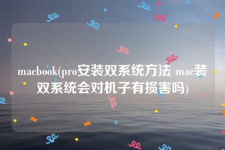 macbook(pro安装双系统方法 mac装双系统会对机子有损害吗)