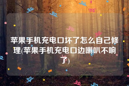 苹果手机充电口坏了怎么自己修理(苹果手机充电口边喇叭不响了)