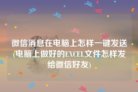 微信消息在电脑上怎样一键发送(电脑上做好的EXCEL文件怎样发给微信好友)