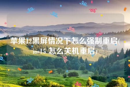 苹果12黑屏情况下怎么强制重启(ios15 怎么关机重启)