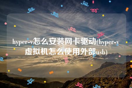 hyper-v怎么安装网卡驱动(hyper-v虚拟机怎么使用外部usb)