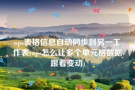 wps表格信息自动同步到另一工作表(wps怎么让多个单元格数据跟着变动)