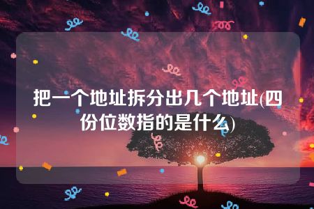 把一个地址拆分出几个地址(四份位数指的是什么)