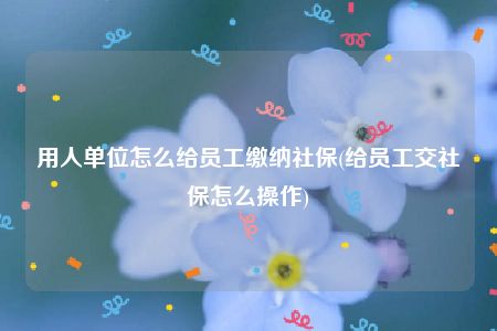 用人单位怎么给员工缴纳社保(给员工交社保怎么操作)