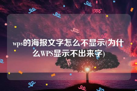 wps的海报文字怎么不显示(为什么WPS显示不出来字)