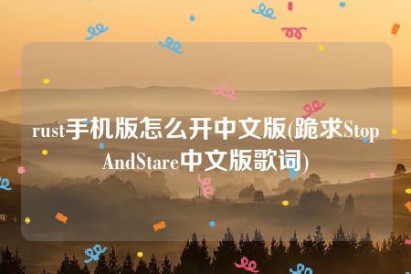 rust手机版怎么开中文版(跪求StopAndStare中文版歌词)