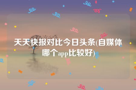 天天快报对比今日头条(自媒体哪个app比较好)