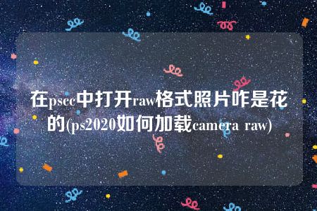 在pscc中打开raw格式照片咋是花的(ps2020如何加载camera raw)