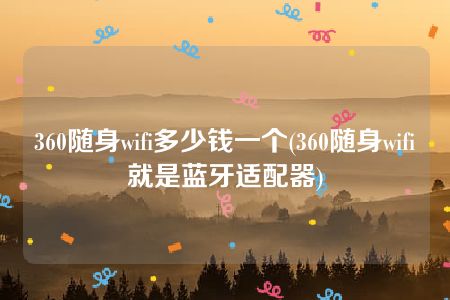 360随身wifi多少钱一个(360随身wifi就是蓝牙适配器)