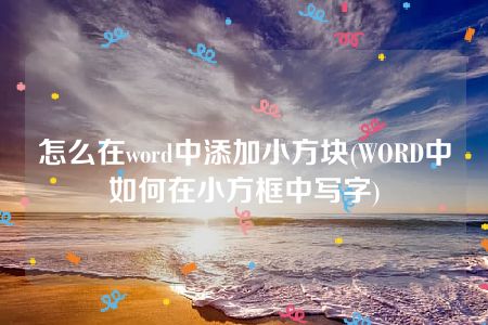 怎么在word中添加小方块(WORD中如何在小方框中写字)