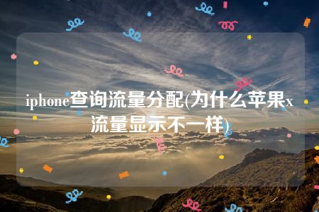 iphone查询流量分配(为什么苹果x流量显示不一样)