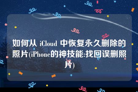 如何从 iCloud 中恢复永久删除的照片(iPhone的神技能:找回误删照片)