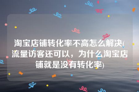 淘宝店铺转化率不高怎么解决(流量访客还可以，为什么淘宝店铺就是没有转化率)