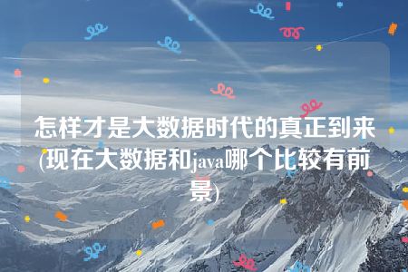 怎样才是大数据时代的真正到来(现在大数据和java哪个比较有前景)