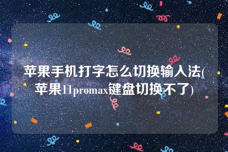 苹果手机打字怎么切换输入法(苹果11promax键盘切换不了)