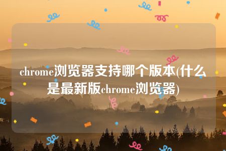 chrome浏览器支持哪个版本(什么是最新版chrome浏览器)