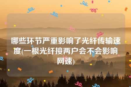 哪些环节严重影响了光纤传输速度(一根光纤接两户会不会影响网速)