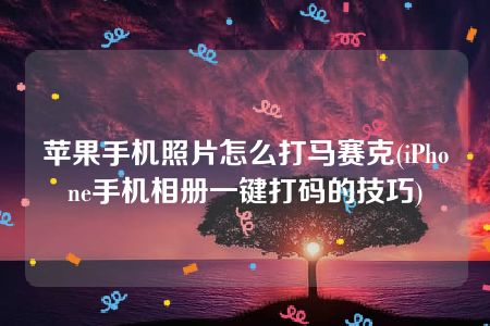 苹果手机照片怎么打马赛克(iPhone手机相册一键打码的技巧)