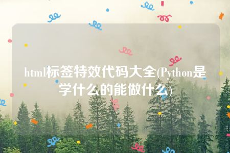 html标签特效代码大全(Python是学什么的能做什么)