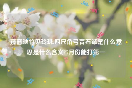 窥窗映竹见玲珑,四尺角弓青石镞是什么意思是什么含义?7月份能打第一