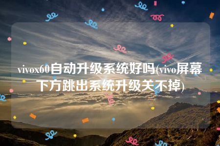 vivox60自动升级系统好吗(vivo屏幕下方跳出系统升级关不掉)