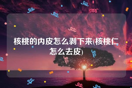 核桃的内皮怎么剥下来(核桃仁怎么去皮)