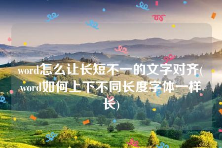 word怎么让长短不一的文字对齐(word如何上下不同长度字体一样长)